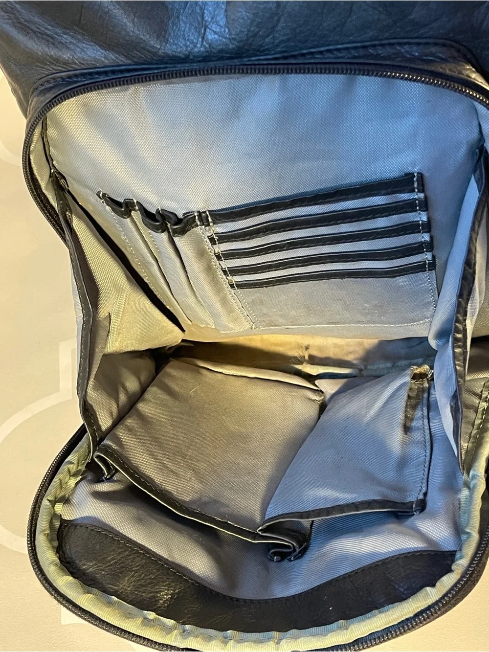 Osgoode Marley Soft Black Leather Organizer Backpack RFID Travel Work Purse